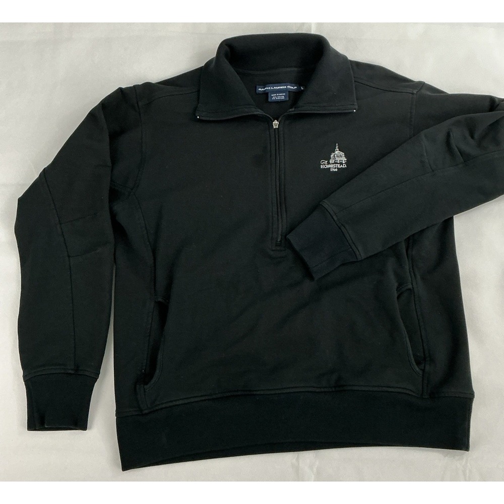 Ralph Lauren Golf Pullover Women's Sz L Black Half Zip 1/2 Zip Homestead 1766